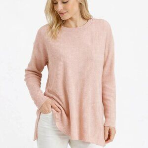 Eileen Fisher Organic Linen Tunic Sweater – Powder Pink – Size XS -Oversized Fit